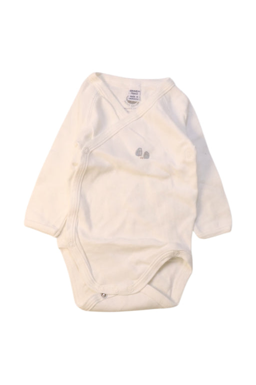 A White Long Sleeve Bodysuits from Petit Bateau in size 0-3M for neutral. (Front View)