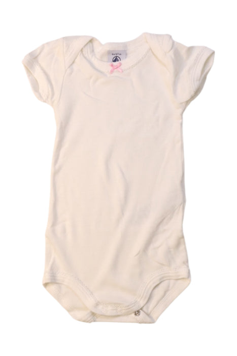 A White Short Sleeve Bodysuits from Petit Bateau in size 3-6M for girl. (Front View)