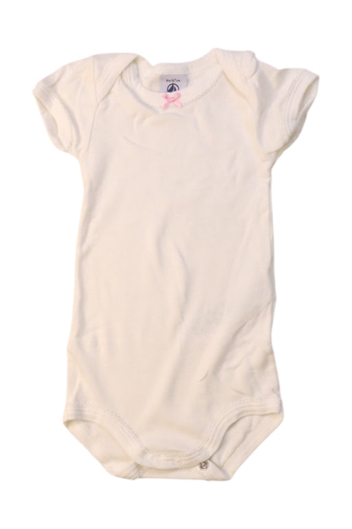 A White Short Sleeve Bodysuits from Petit Bateau in size 3-6M for girl. (Front View)