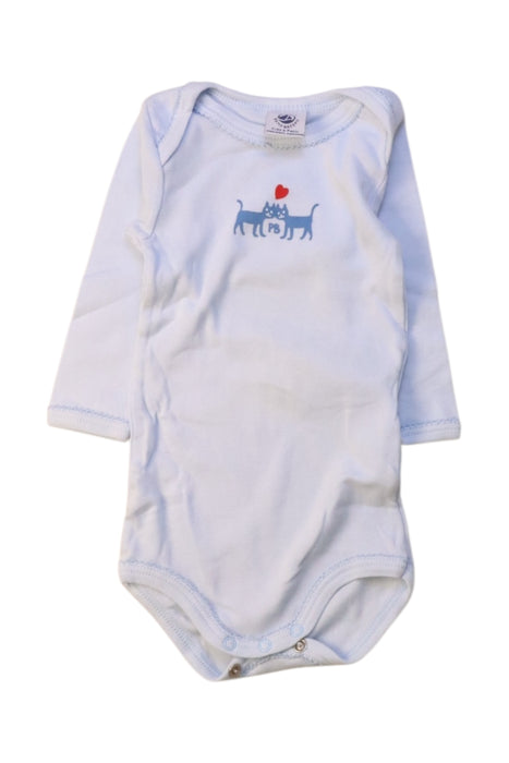 A White Long Sleeve Bodysuits from Petit Bateau in size 3-6M for girl. (Front View)