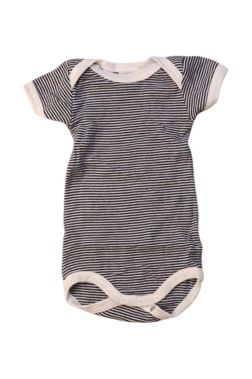 A Navy Short Sleeve Bodysuits from Petit Bateau in size 0-3M for boy. (Front View)