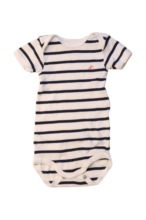 A White Short Sleeve Bodysuits from Petit Bateau in size 0-3M for boy. (Front View)