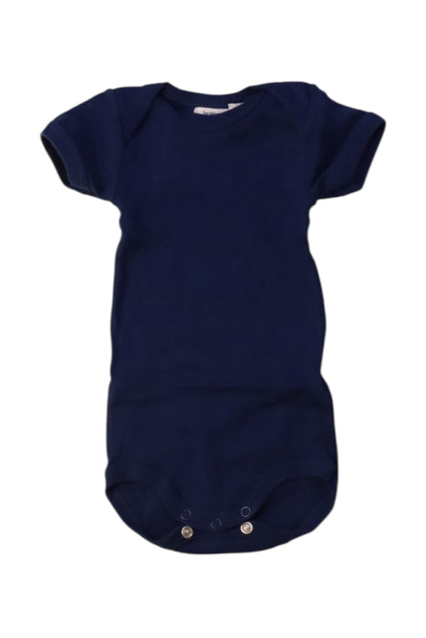 A Navy Short Sleeve Bodysuits from Petit Bateau in size 0-3M for boy. (Front View)
