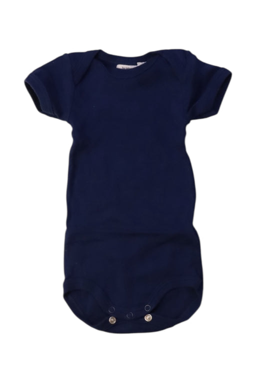 A Navy Short Sleeve Bodysuits from Petit Bateau in size 0-3M for boy. (Front View)