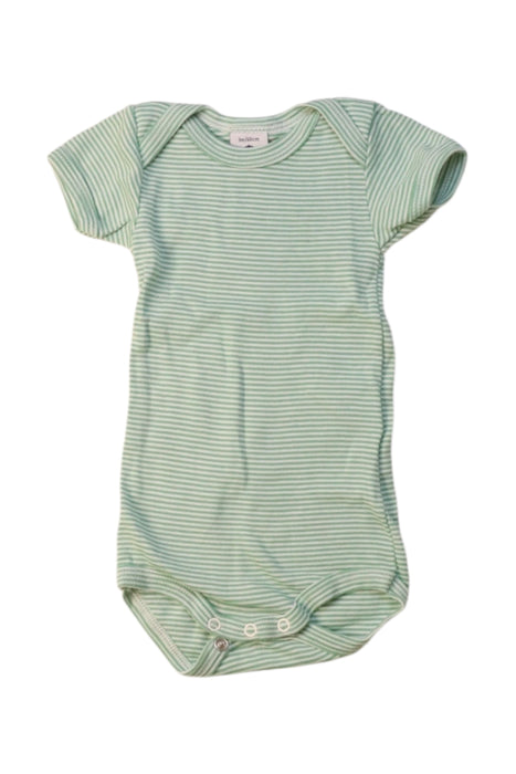 A Green Short Sleeve Bodysuits from Petit Bateau in size 0-3M for boy. (Front View)
