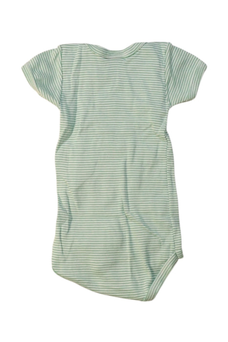 A Green Short Sleeve Bodysuits from Petit Bateau in size 0-3M for boy. (Back View)