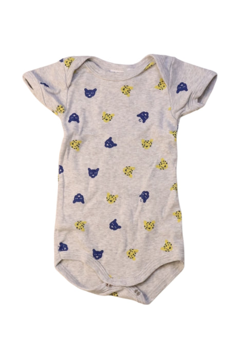 A Grey Short Sleeve Bodysuits from Petit Bateau in size 0-3M for neutral. (Front View)