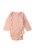 A Pink Long Sleeve Bodysuits from Nature Baby in size 3-6M for girl. (Front View)