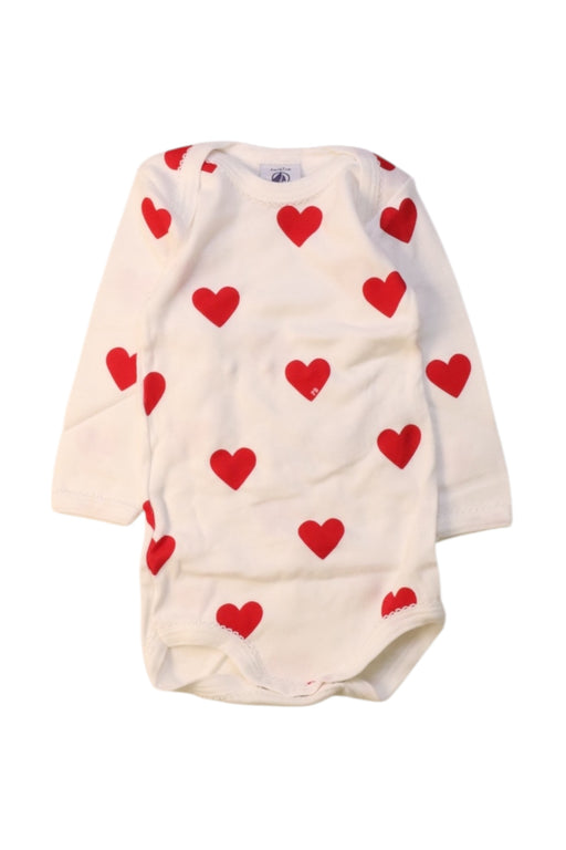 A Red Long Sleeve Bodysuits from Petit Bateau in size 3-6M for girl. (Front View)