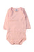 A Pink Long Sleeve Bodysuits from Petit Bateau in size 3-6M for girl. (Front View)