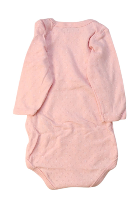 A Pink Long Sleeve Bodysuits from Petit Bateau in size 3-6M for girl. (Back View)