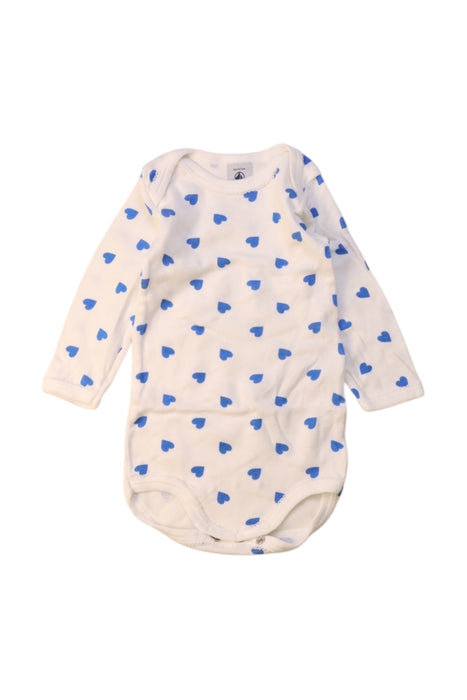 A White Long Sleeve Bodysuits from Petit Bateau in size 3-6M for girl. (Front View)