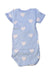 A Blue Short Sleeve Bodysuits from Petit Bateau in size 3-6M for girl. (Back View)
