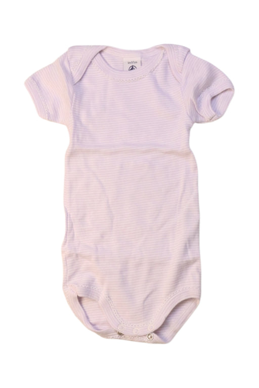 A Pink Short Sleeve Bodysuits from Petit Bateau in size 3-6M for girl. (Front View)