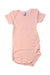 A Pink Short Sleeve Bodysuits from Petit Bateau in size 3-6M for girl. (Front View)