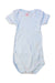 A Blue Short Sleeve Bodysuits from Petit Bateau in size 3-6M for girl. (Front View)