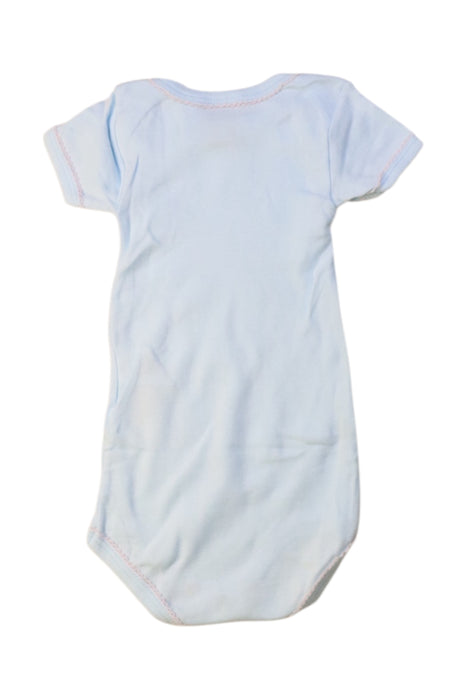 A Blue Short Sleeve Bodysuits from Petit Bateau in size 3-6M for girl. (Back View)