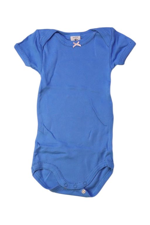 A Blue Short Sleeve Bodysuits from Petit Bateau in size 3-6M for girl. (Front View)