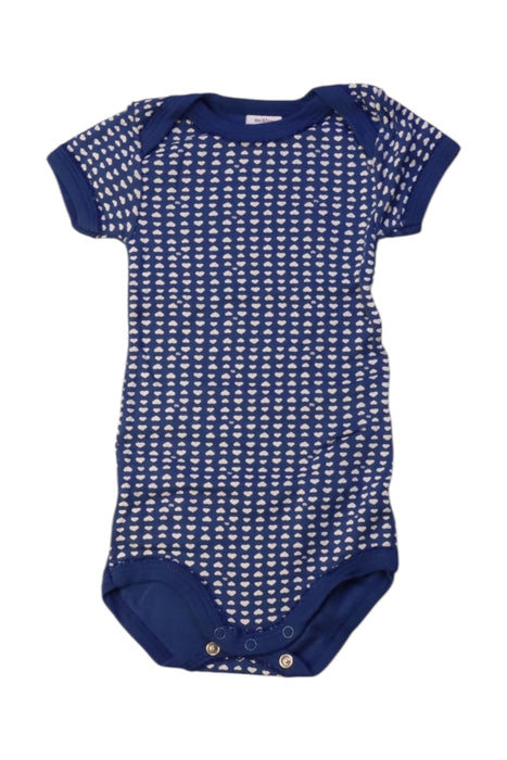 A Navy Short Sleeve Bodysuits from Petit Bateau in size 3-6M for girl. (Front View)