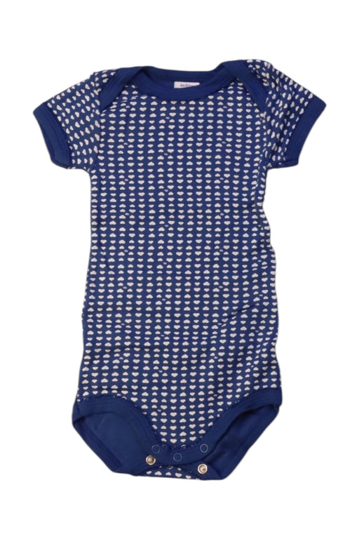 A Navy Short Sleeve Bodysuits from Petit Bateau in size 3-6M for girl. (Front View)