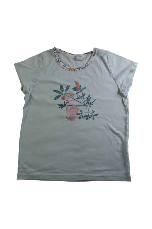 A Blue Short Sleeve T Shirts from Petit Bateau in size 10Y for girl. (Front View)
