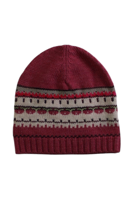 A Burgundy Winter Hats from Jacadi in size 11Y for girl. (Back View)