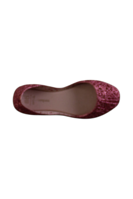 A Pink Flats from Mini Melissa in size 7Y for girl. (Front View)