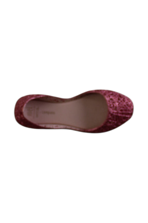 A Pink Flats from Mini Melissa in size 7Y for girl. (Front View)
