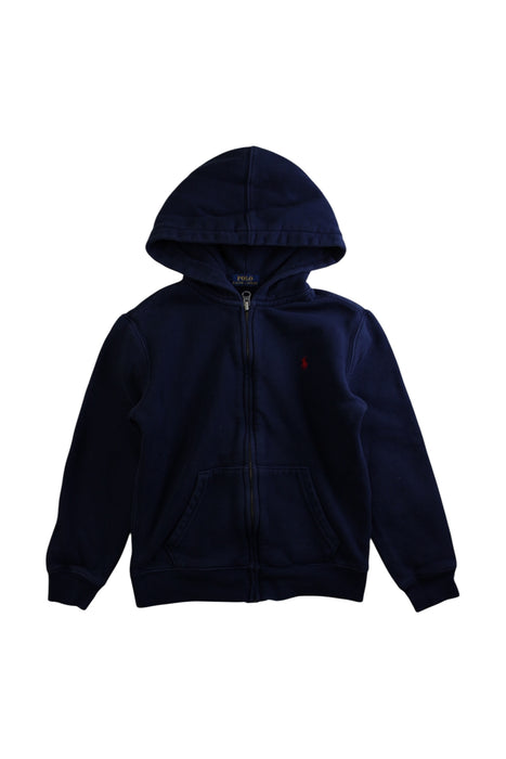 A Navy Hooded Sweatshirts from Polo Ralph Lauren in size 7Y for boy. (Front View)