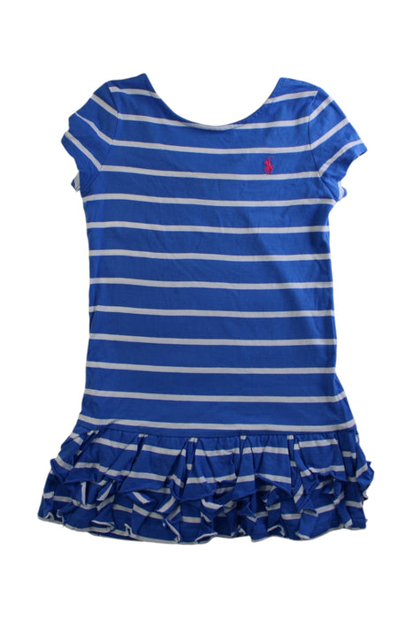 A Blue Short Sleeve Dresses from Polo Ralph Lauren in size 5T for girl. (Front View)