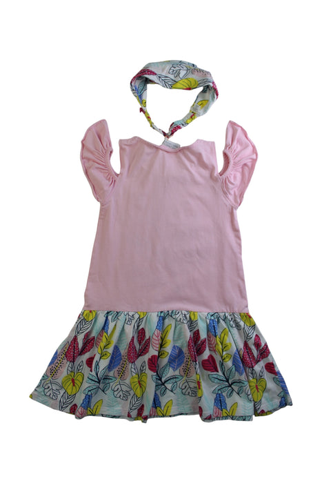 A Multicolour Short Sleeve Dresses from tuc tuc in size 6T for girl. (Back View)