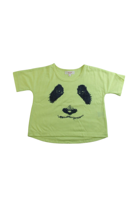 A Yellow Short Sleeve T Shirts from Seed in size 12-18M for girl. (Front View)