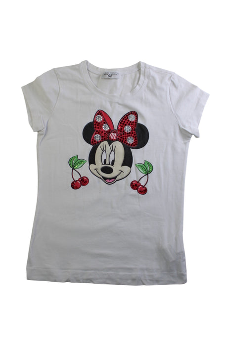 A White Short Sleeve T Shirts from Monnalisa in size 10Y for girl. (Front View)
