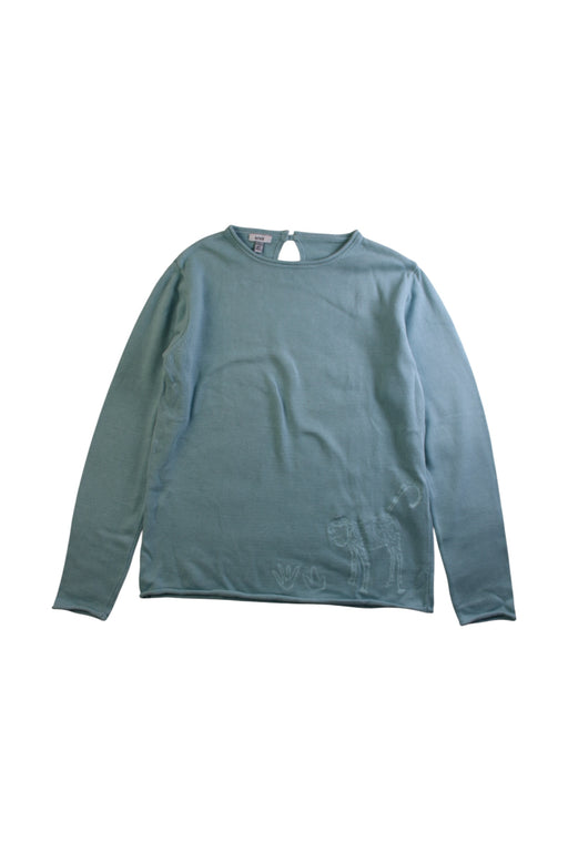 A Teal Long Sleeve Tops from Knot in size 10Y for girl. (Front View)