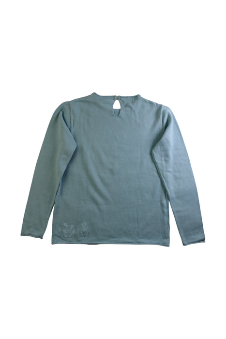 A Teal Long Sleeve Tops from Knot in size 10Y for girl. (Back View)
