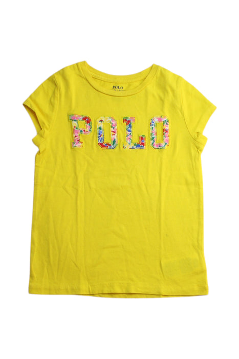 A Yellow Short Sleeve T Shirts from Polo Ralph Lauren in size 4T for girl. (Front View)