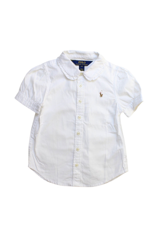 A White Short Sleeve Shirts from Polo Ralph Lauren in size 3T for girl. (Front View)