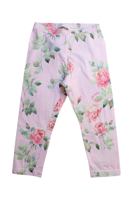 A Pink Leggings from Monnalisa in size 5T for girl. (Front View)