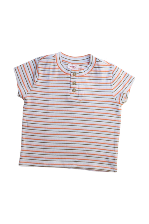 A Multicolour Short Sleeve Tops from Seed in size 5T for girl. (Front View)