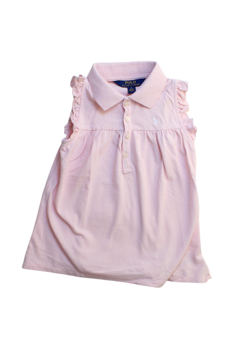 A Pink Sleeveless Polos from Polo Ralph Lauren in size 5T for girl. (Front View)