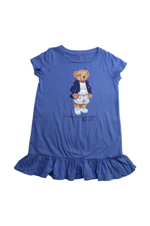 A Blue Short Sleeve Dresses from Polo Ralph Lauren in size 5T for girl. (Front View)