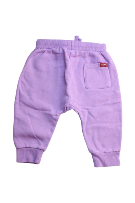 A Purple Sweatpants from Seed in size 6-12M for girl. (Back View)
