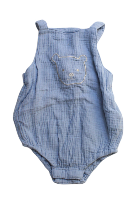 A Blue Sleeveless Rompers from Seed in size 3-6M for girl. (Front View)