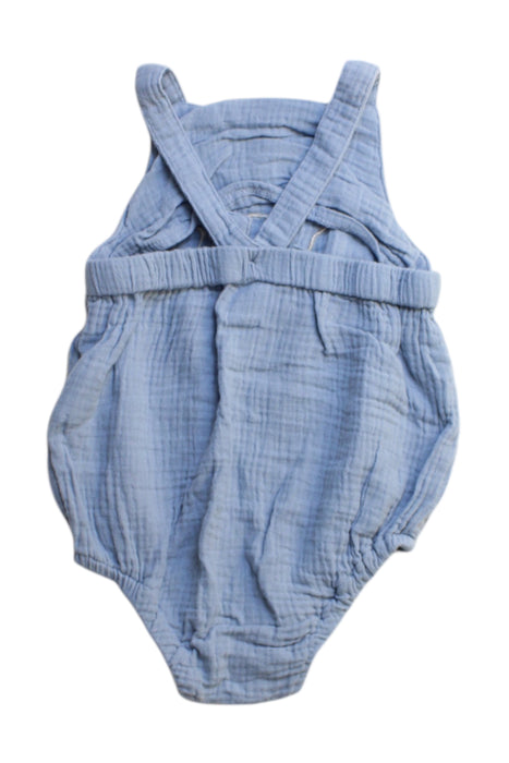 A Blue Sleeveless Rompers from Seed in size 3-6M for girl. (Back View)