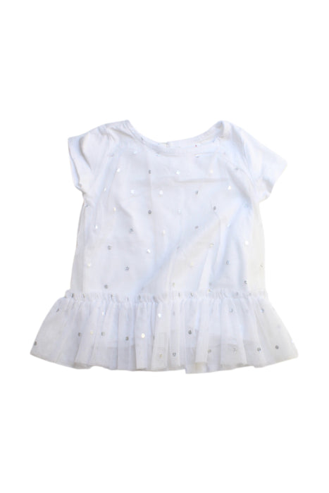 A White Short Sleeve Tops from Seed in size 3-6M for girl. (Front View)