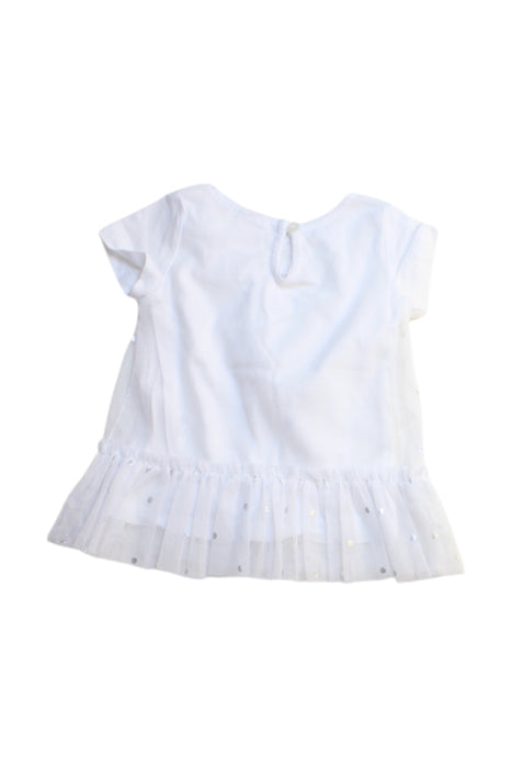 A White Short Sleeve Tops from Seed in size 3-6M for girl. (Back View)