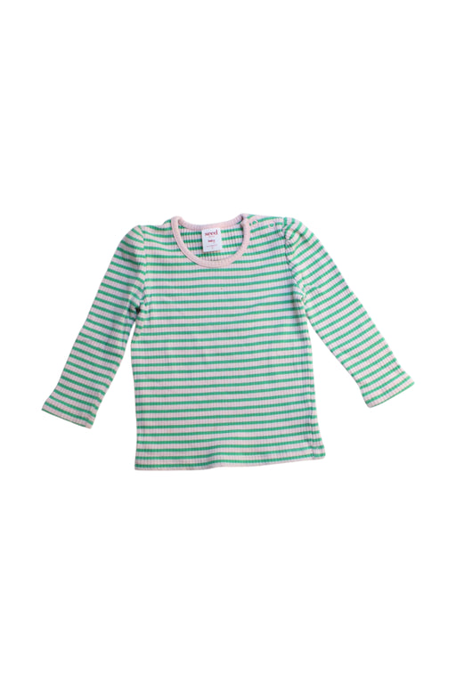 A Green Long Sleeve Tops from Seed in size 6-12M for girl. (Front View)