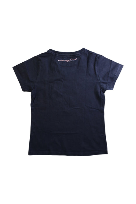A Navy Short Sleeve T Shirts from Excuse My French in size 6T for girl. (Back View)