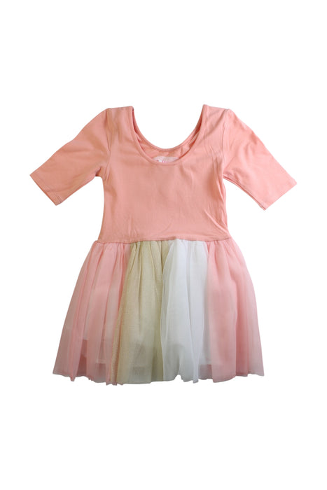 A Multicolour Long Sleeve Dresses from Seed in size 6T for girl. (Back View)