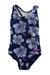 A Navy Swimsuits from Zoggs in size 2T for girl. (Front View)